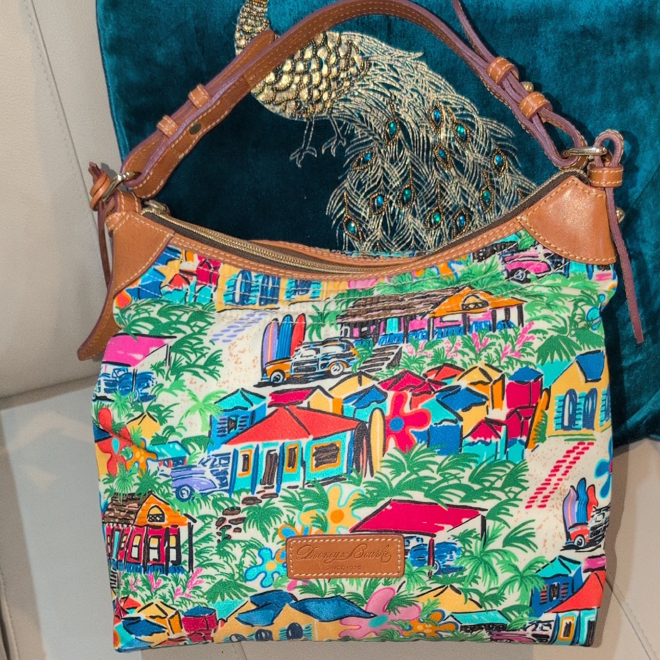Dooney & Bourke Tropical Erica Multicolor Hobo Bag - Rare